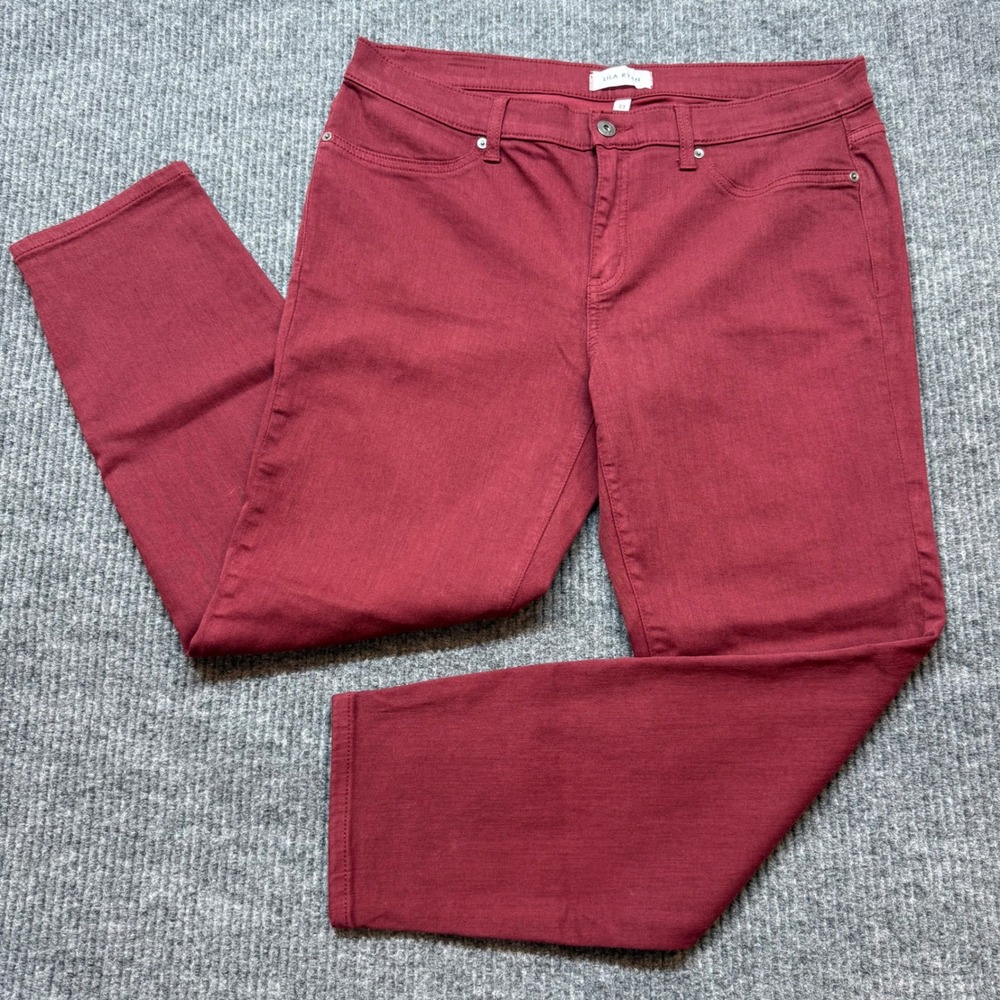 Lila Ryan Red Stretch Ankle Jeans Size 33 Slim Fit Casual Color Pop Trendy